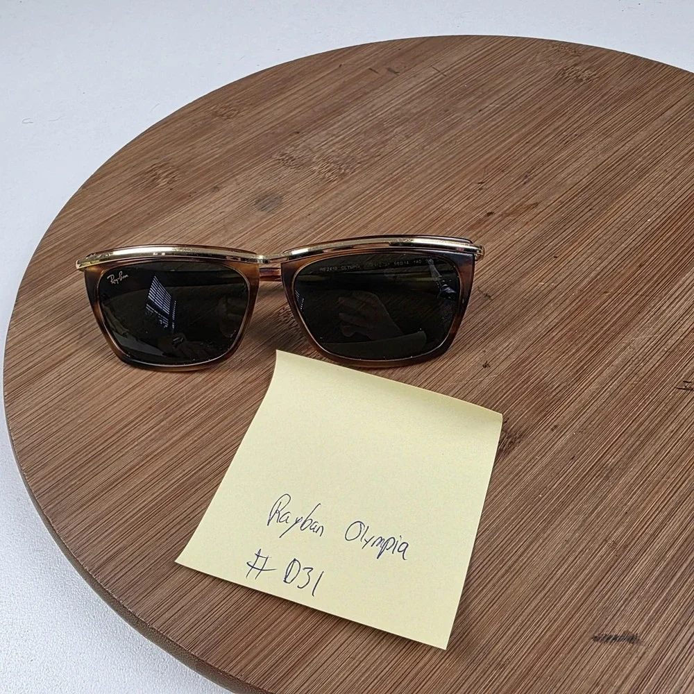 Ray-Ban RB 2419 Olympia Sunglasses Mens 56-14-140 Brown Green Tinted Square